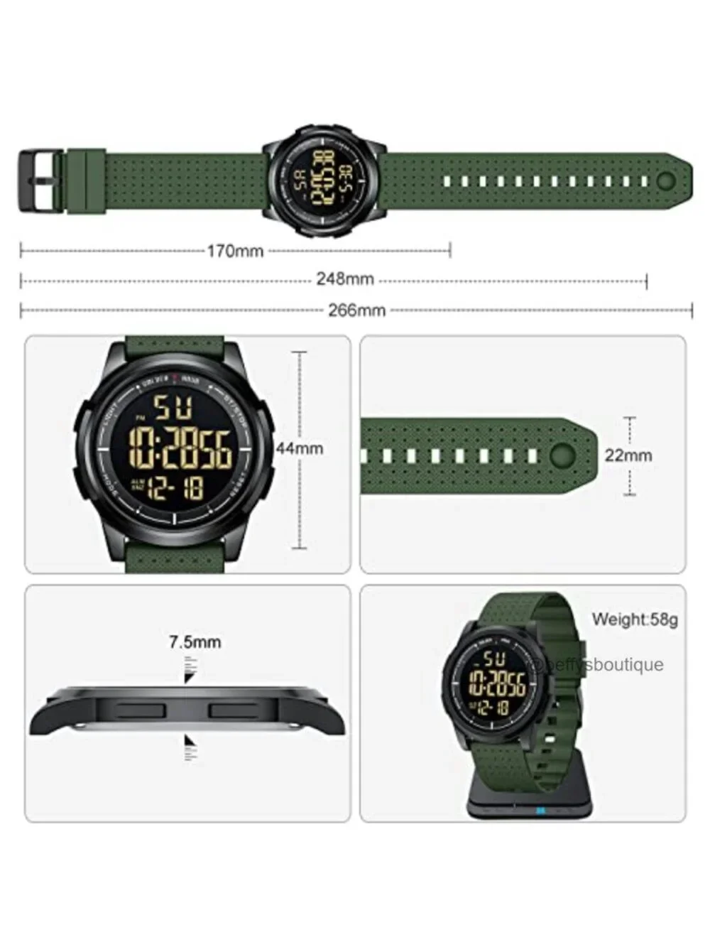 Ultra-Thin Waterproof Digital Sports Watch Rubber Strap
